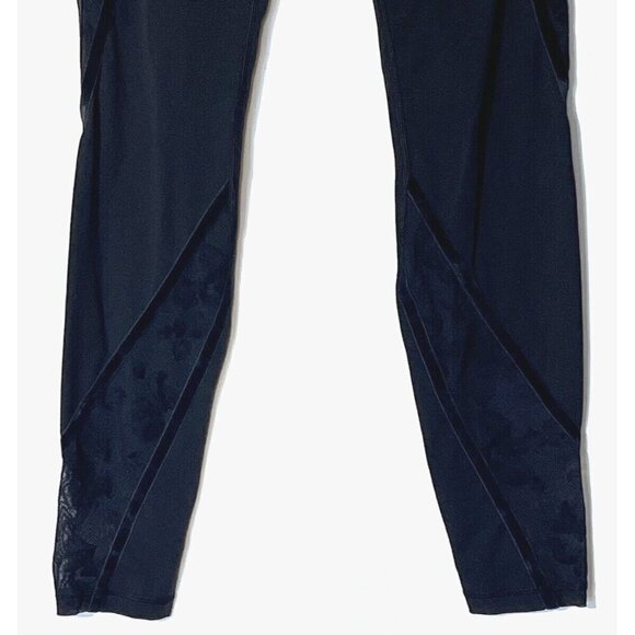 Lululemon Wunder Under Black Scatter Floral Velvet Lace Flocked Leggings - Picture 12 of 13